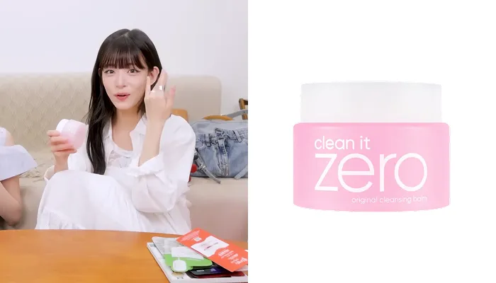 Fromis_9 Chaeyoun recommending Banila Co Clean It Zero as her go-to Kpop idol skincare product