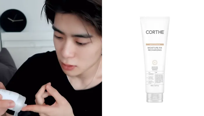 NCT Jaehyun applying Corthe Moisturizing RX Cream
