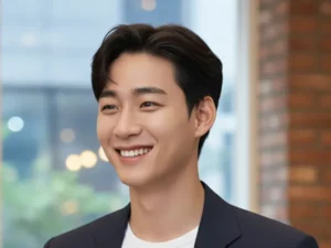 Korean male with gail perm hairstyle