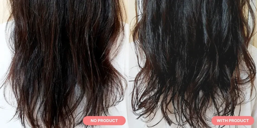 Amos Curling Essence Before and After using the Dyson Air Wrap