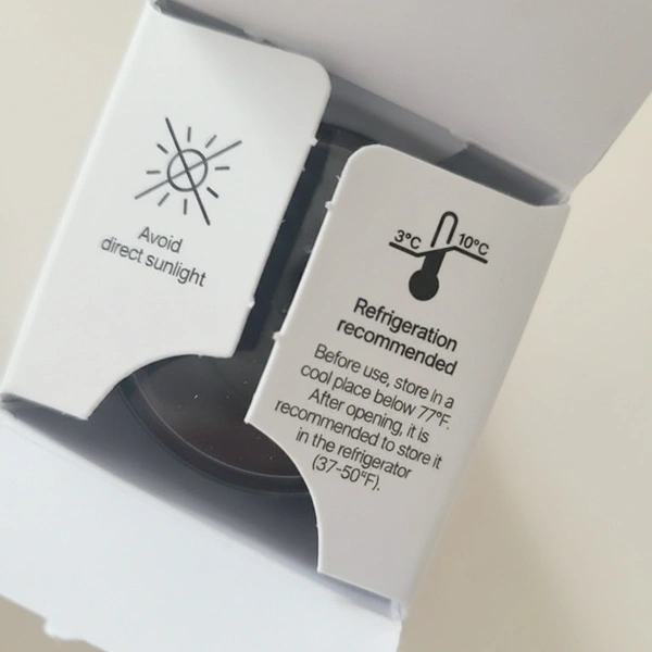 Storage instructions for the Meditherapy Retinal Skin Booster: avoid direct sunlight, refrigeration recommended.